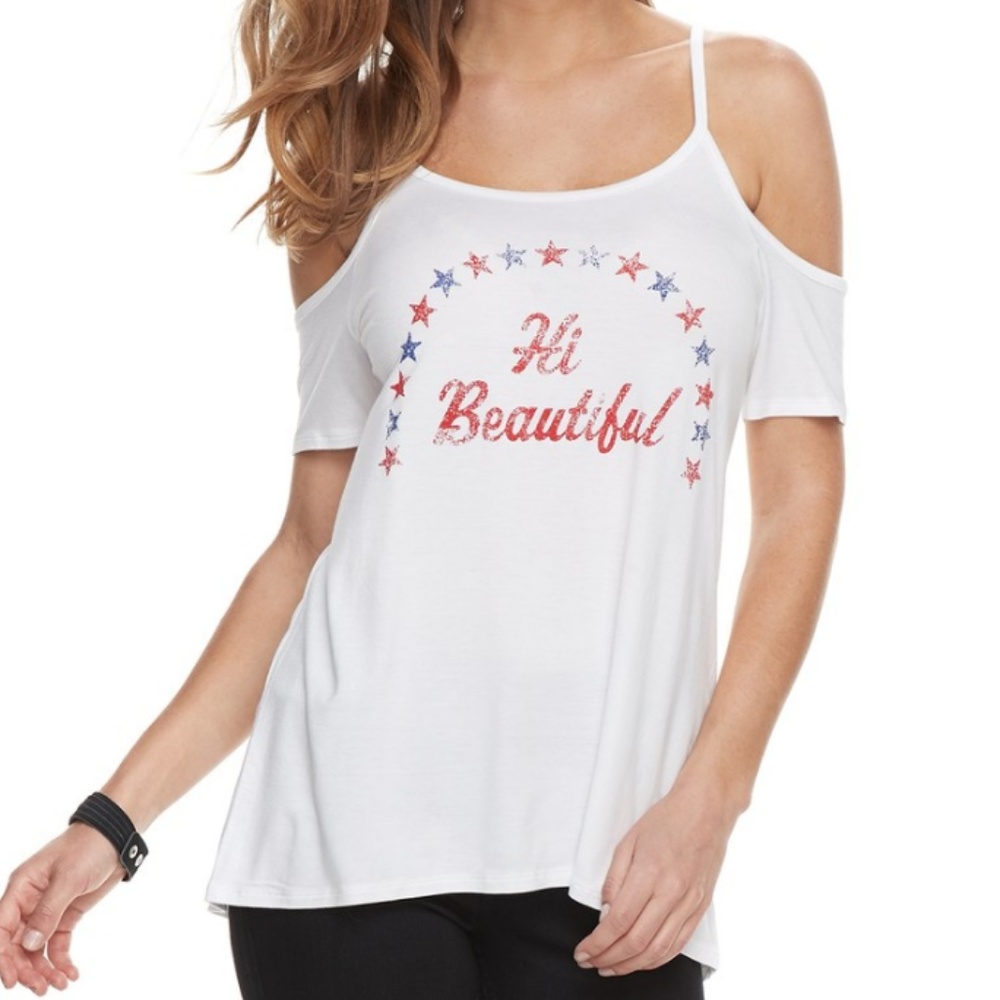 NEW Rock & Republic Cold Shoulder Top Size L